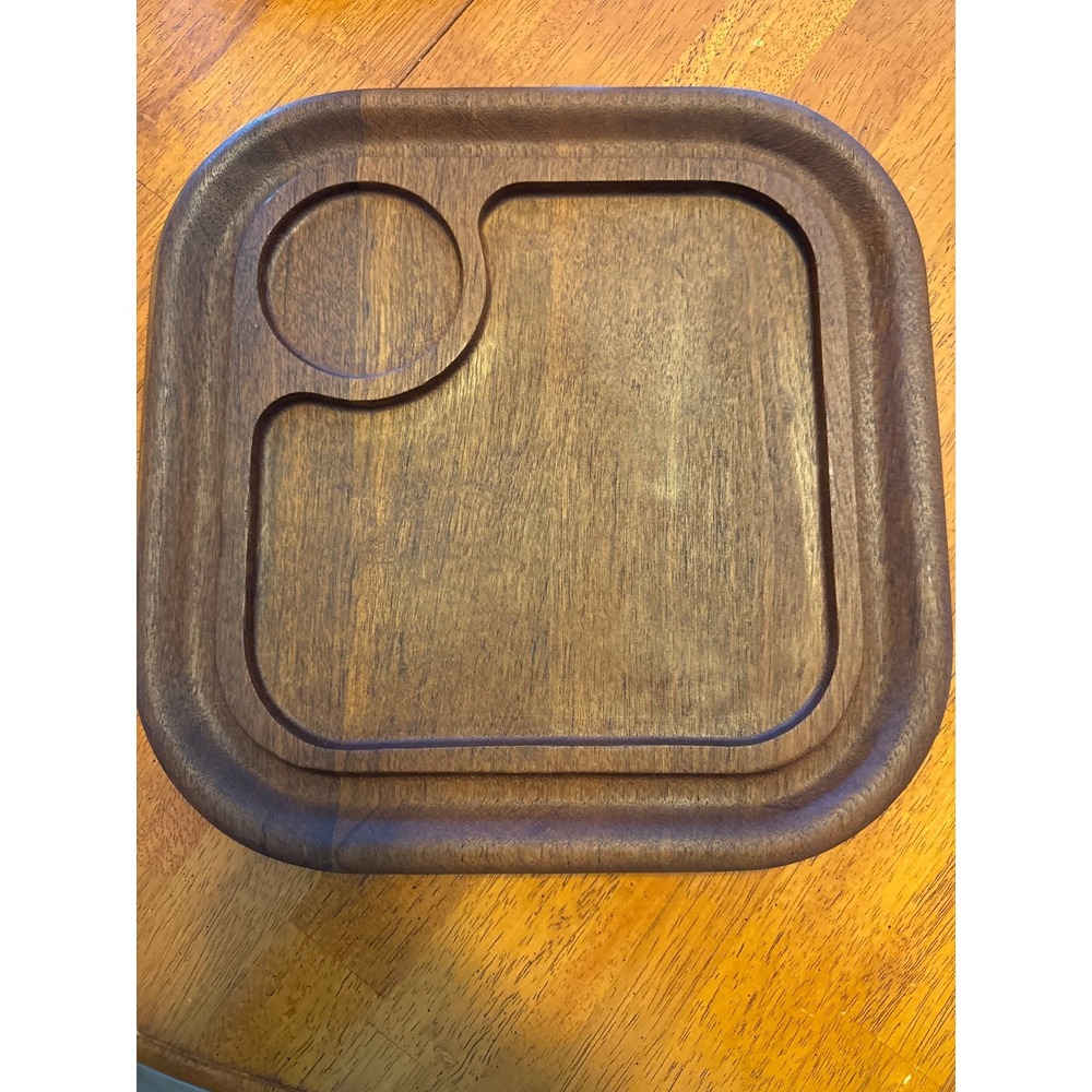 Good‎ Wood Teak Wood Serving Tray Made In Thailand 12"x12"
